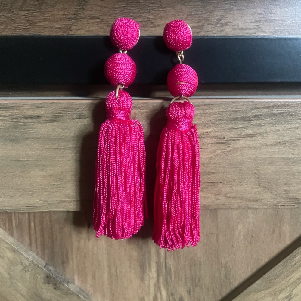 Pink Tassel Earrings